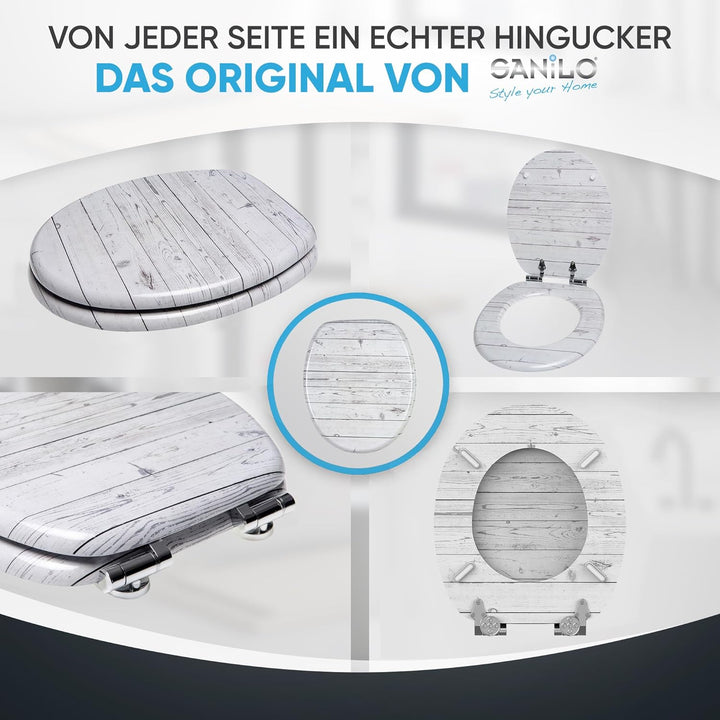Sanilo WC Sitz mit Absenkautomatik, viele schöne Holz Toilettendeckel zur Auswahl, hochwertige und s