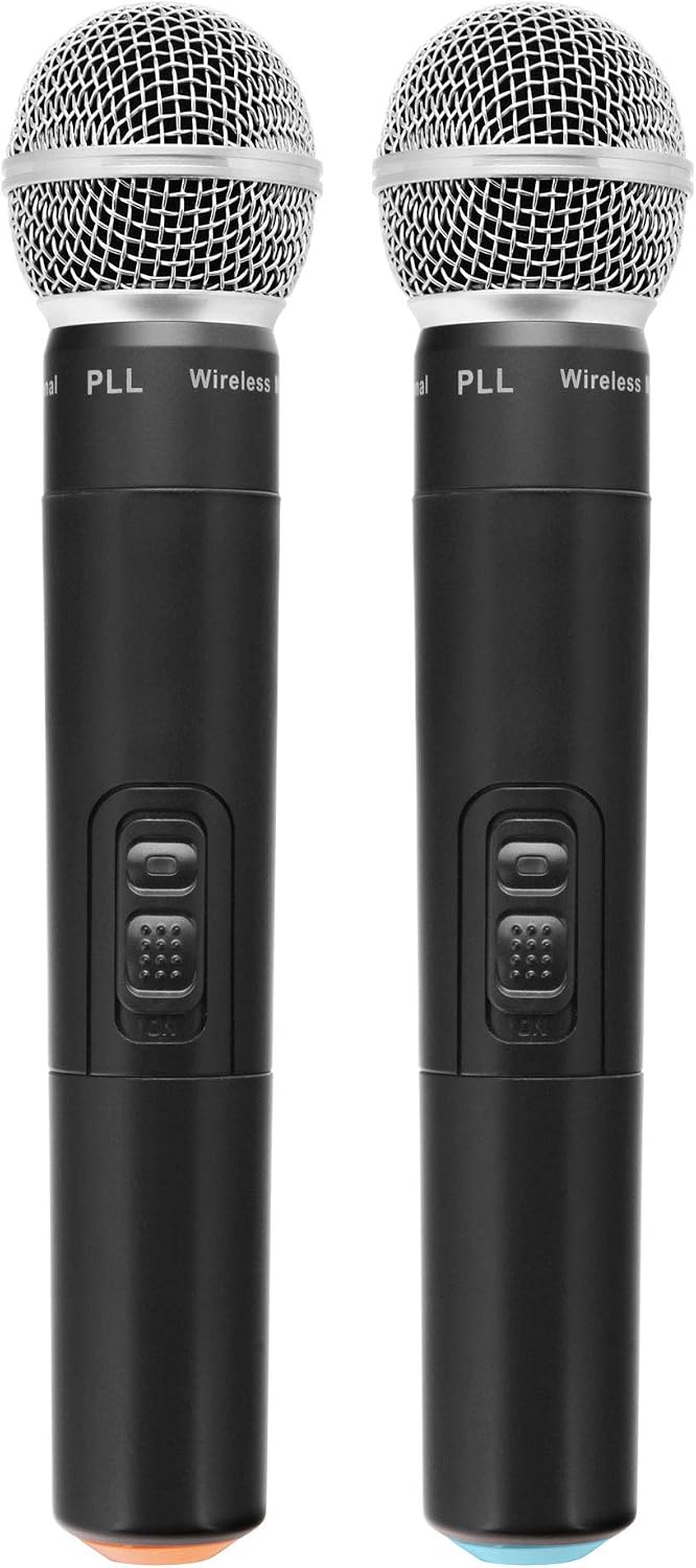 McGrey UHF-2V Dual Vocal Funkmikrofon Set mit 2X Handmikrofon 50m | 2-Kanal UHF-Funkmikrofon-Set mit