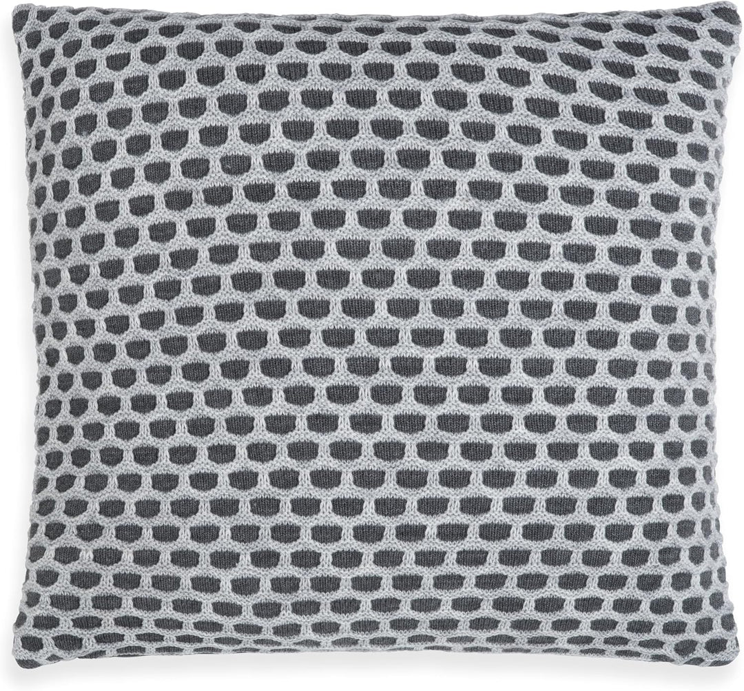 KNIT FACTORY - Mila Kissen - Anthrazit/Grau - 50x50 cm, Anthrazit/Grau