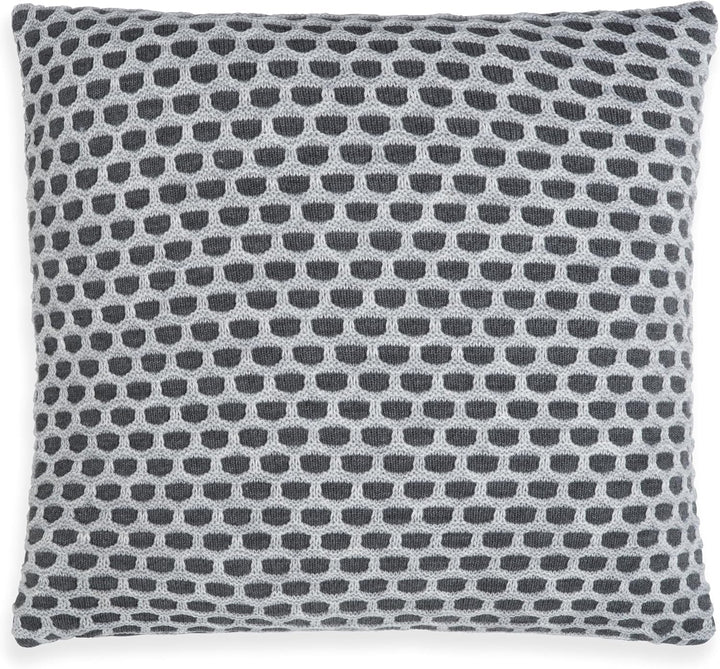 KNIT FACTORY - Mila Kissen - Anthrazit/Grau - 50x50 cm, Anthrazit/Grau