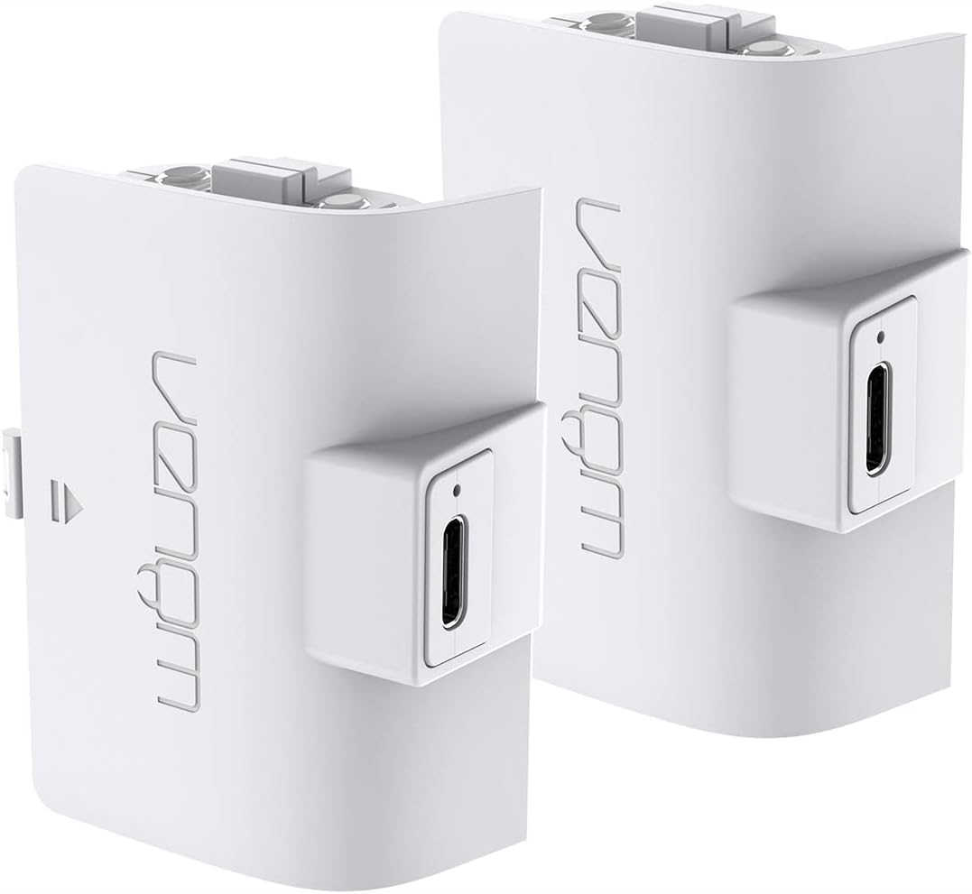 Venom 1100-mAh-Akku mit hoher Kapazität, Doppelpack - Weiss (Xbox Series X & S/Xbox One), Weiss