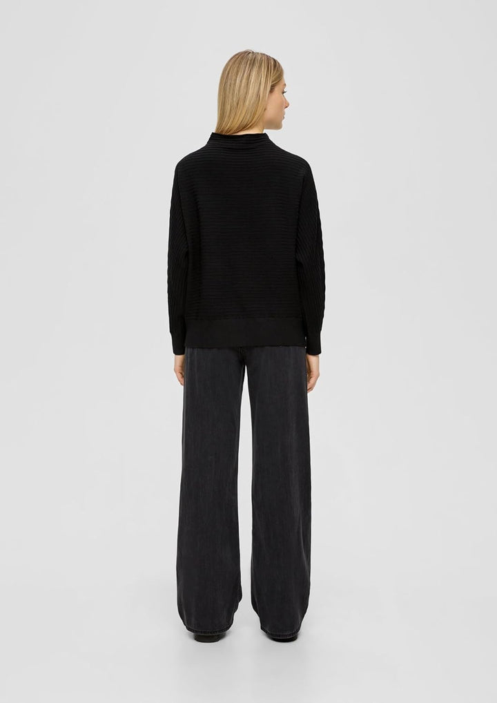 s.Oliver Strickpullover mit Fledermausärmeln 38 Schwarz 9999, 38 Schwarz 9999