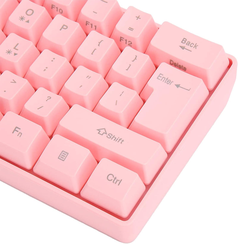 ASHATA Rosa Gaming Mechanische Tastatur, 61 Tasten RGB Hintergrundbeleuchtung Computer USB Gaming Ta