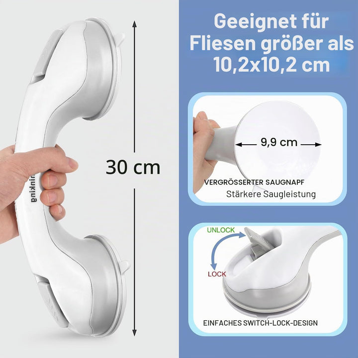Newthinking Dusche Haltegriff mit Saugnapf 30CM, Haltegriff Dusche Ohne Bohren, Haltegriff Badewanne