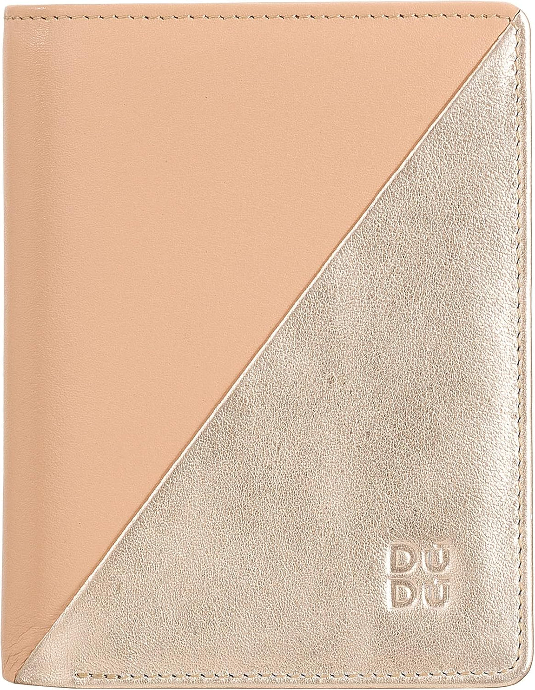 DUDU Kleine Damen-Brieftasche aus farbigem Leder mit Kartenfächern und Münzfach mit Reissverschluss