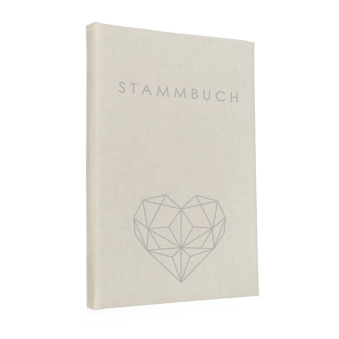 Hochzeitideal – Stammbuch der Familie Serie Geometric Creme 21,0 cm x 15,0 cm - Buchbinderleinen Sta