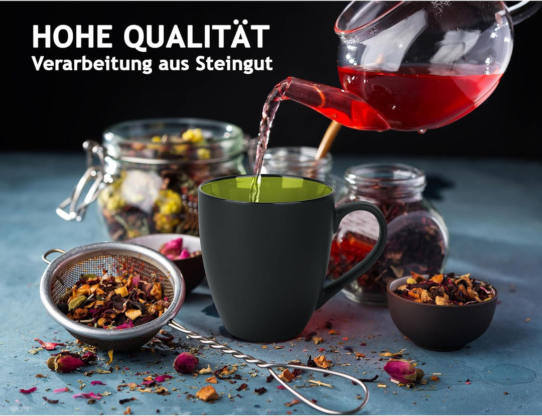 MIAMIO - 6 x 350 ml Kaffeetassen/Kaffeebecher Set - Tassen Set 6er Modern - Le Papillon Kollektion (