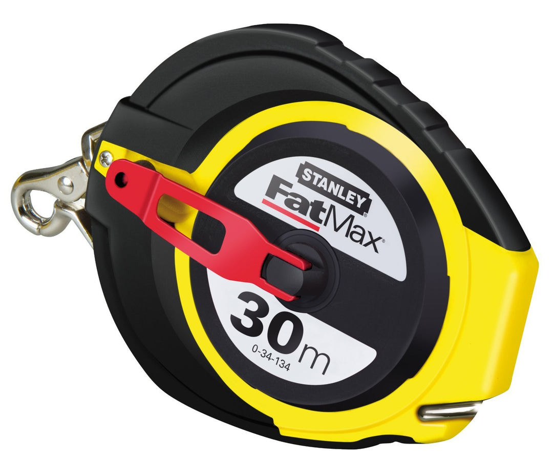 Stanley FatMax Kapselbandmass Stahl (30 m Länge, korrosionsbeständig, Bi-Material Gehäuse, Genauigke