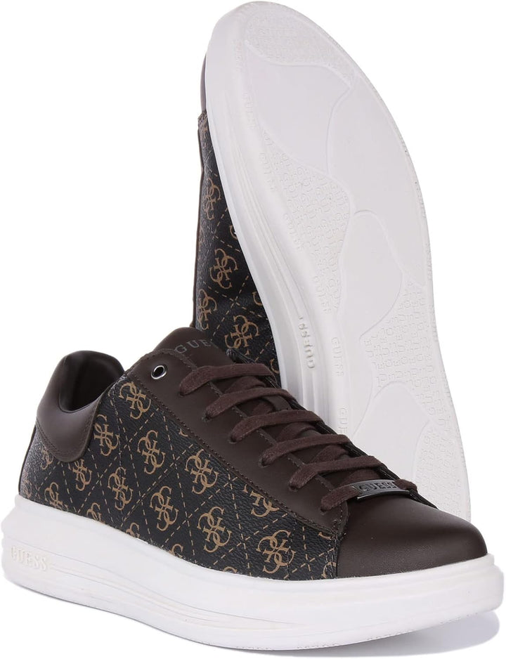 GUESS Herren Vibo Sneaker, Brown Ocker