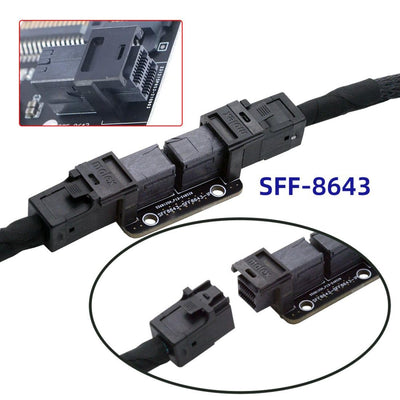 chenyang SFF-8643 Koppleradapter Mini SAS 4.0 SFF-8643 Buchse auf Buchse Interner Erweiterungsadapte