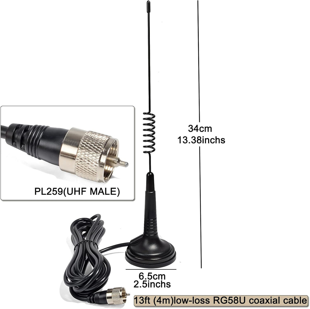 HYS 27 MHz Magnetische Halterung Antenne CB Antenne kompatibel mit Cobra Midland Uniden Maxon Portab