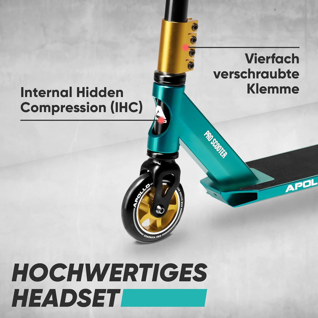 Apollo Stunt Scooter - Star Pro | HighQuality eloxierter Profi Stuntroller | Kinder Scooter mit ABEC