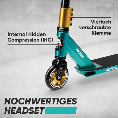 Apollo Stunt Scooter - Star Pro | HighQuality eloxierter Profi Stuntroller | Kinder Scooter mit ABEC