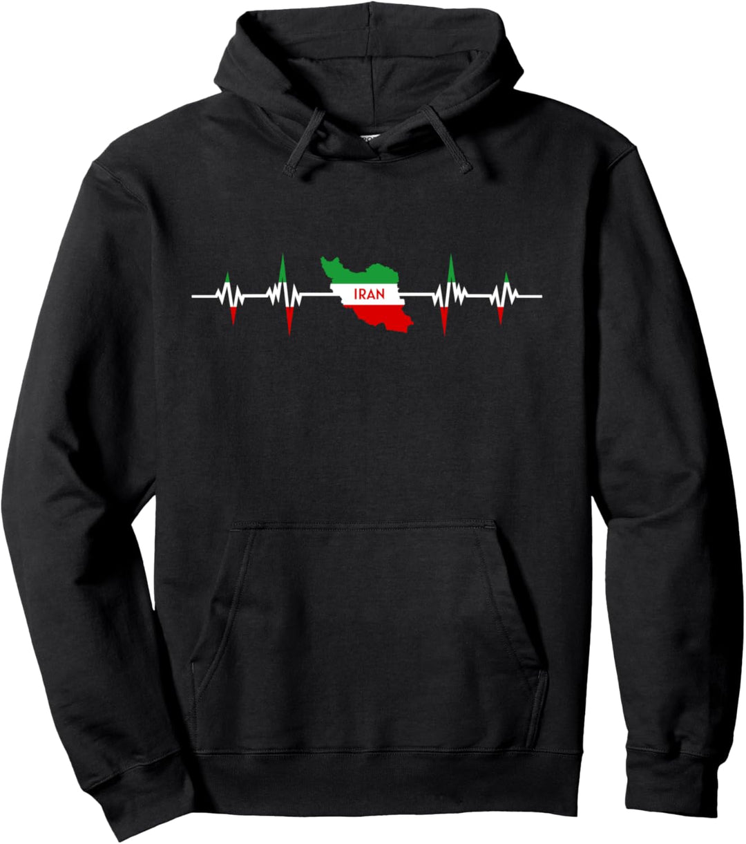Heartbeat Design Iranische Flagge Iran Pullover Hoodie
