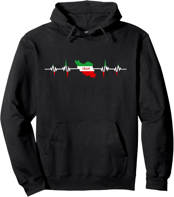Heartbeat Design Iranische Flagge Iran Pullover Hoodie