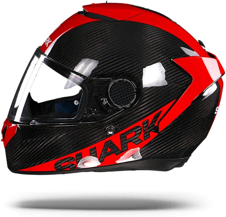 SHARK Motorradhelm Hark Spartan Carbon Skin, Schwarz/Rot, Grösse XS XS Noir/Rouge, XS Noir/Rouge