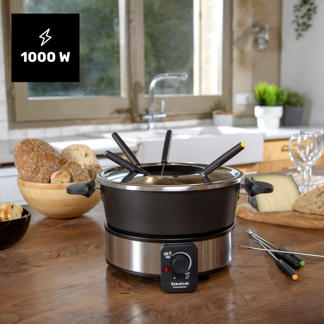 Taurus FF2 Fondue-Gerät, 1000 W, Kapazität 2 l, 8 Personen, einstellbare Temperatur, alle Arten von