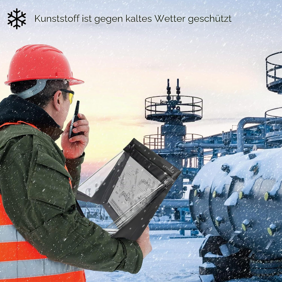 volila Wasserdichtes Klemmbrett A4 - (33,6 x 25,6 cm) Hochformat A4 Klemmbrett mit transparentem PVC