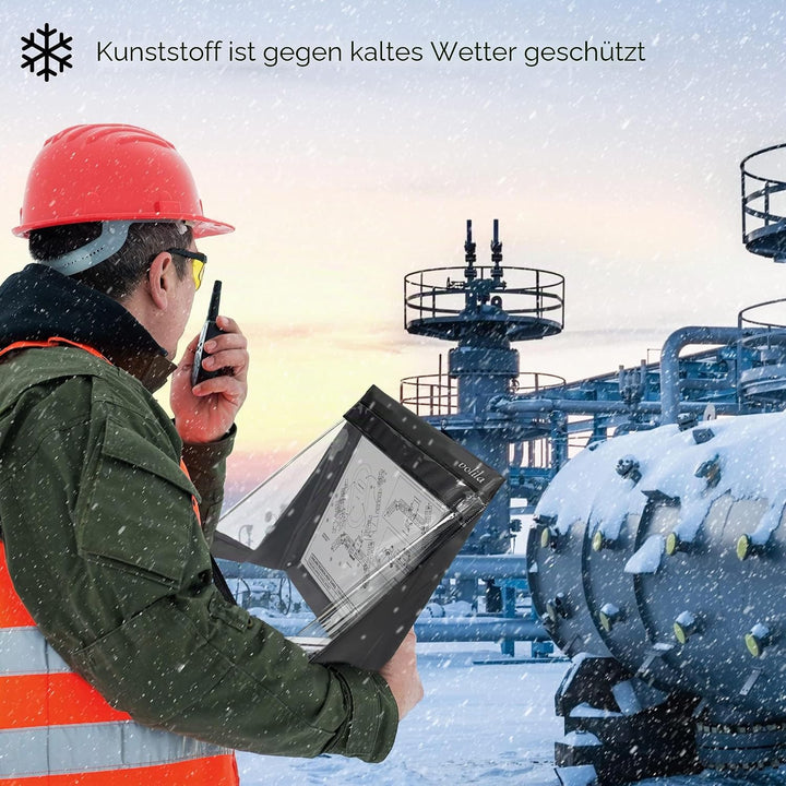 volila Wasserdichtes Klemmbrett A4 - (33,6 x 25,6 cm) Hochformat A4 Klemmbrett mit transparentem PVC