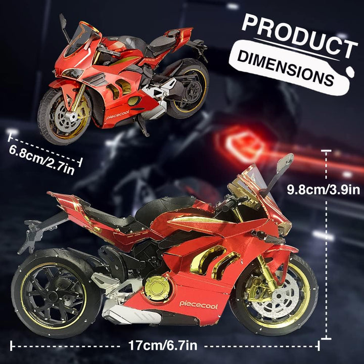 Piececool 3D Puzzle Metall, Motorrad für Modellbausatz Erwachsene, 3D-Puzzles zu Bauen, BAU, Bastel-