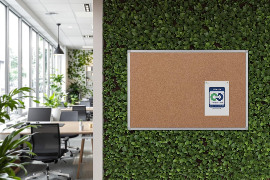 Bi-Office Earth - Umweltfreundliche Pinnwand, Korktafel mit Aluminiumrahmen, Hochwertige Naturkorkob