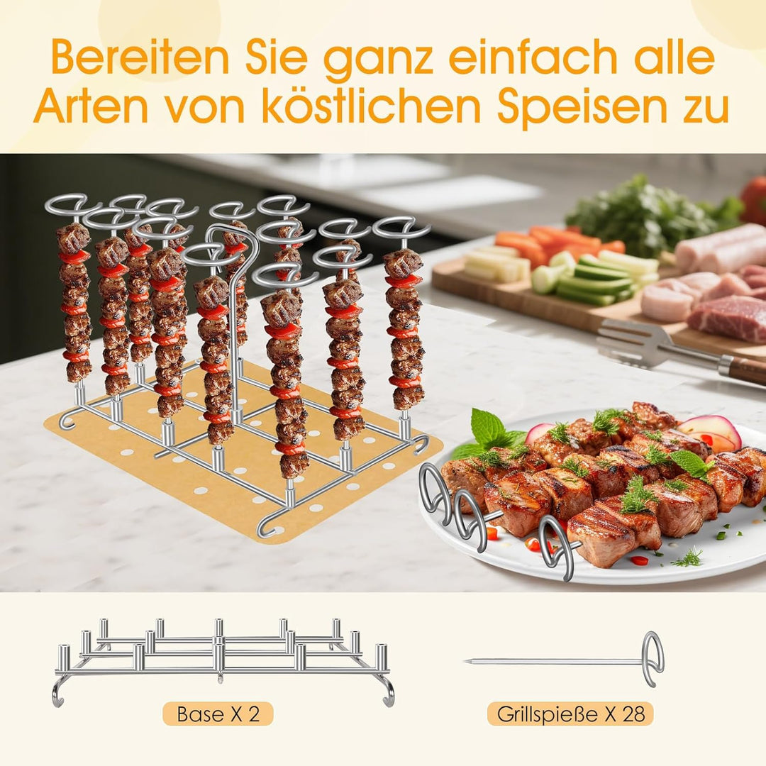 2×304 Edelstahl Heissluftfritteuse Spiessen Grillrost für Ninja Foodi AF500EU/ AF400 EU/AF300EU/SL40
