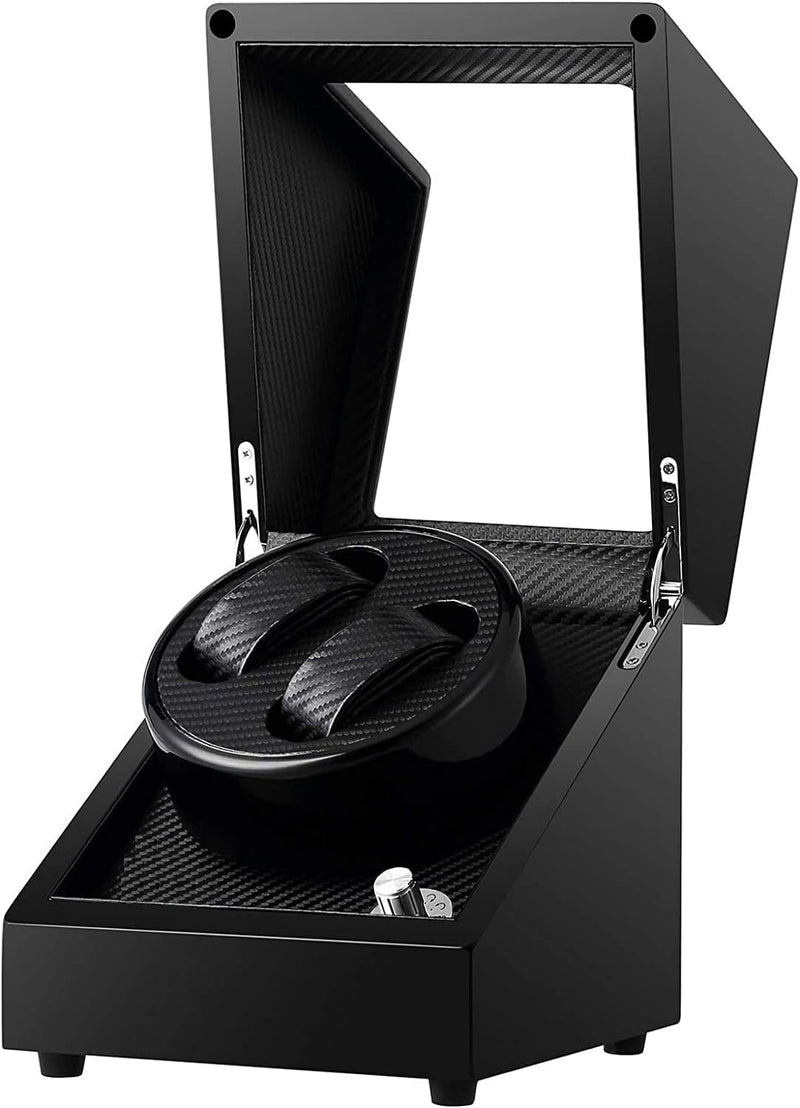 Uhrenbeweger 2 Uhren 5 Drehmodis Watch Winder für Automatikuhren Holz (5, Uhrendreher für Automatiku