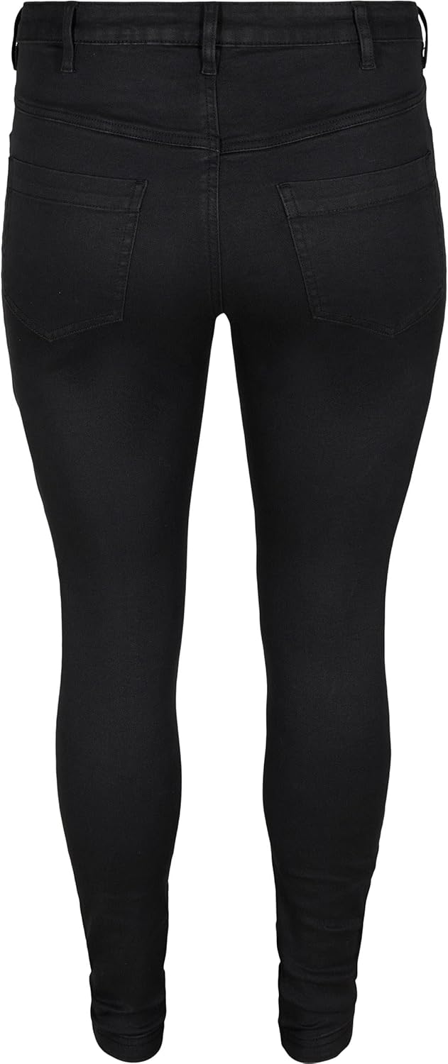 Zizzi Damen Grosse Grössen Amy Jeans Hohe Taille Slim Gr 42W / 30L Schwarz, 42W / 30L Schwarz
