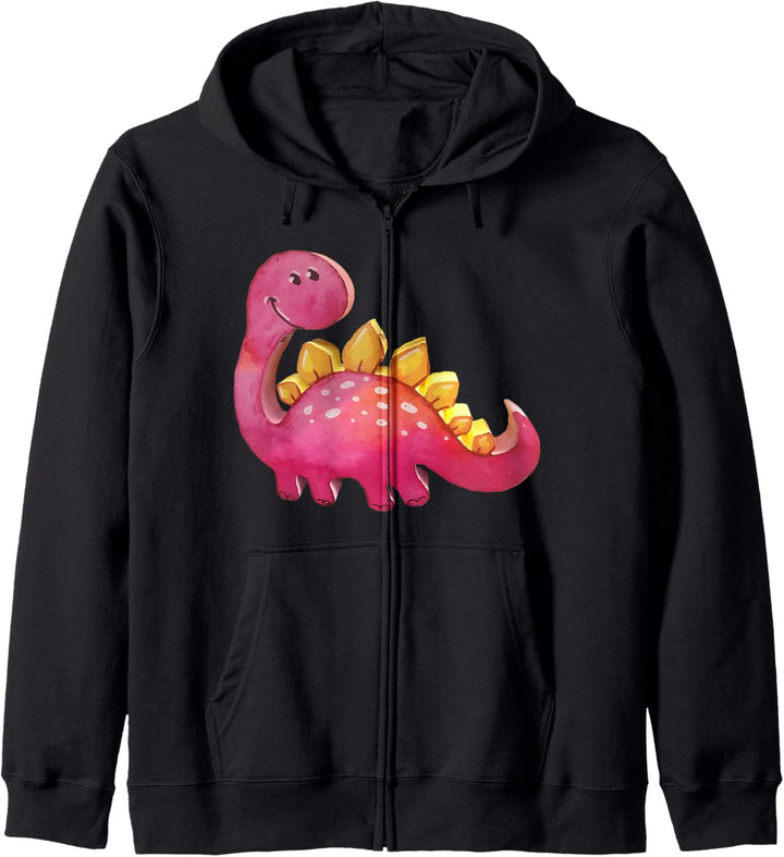 Niedlicher Rosa Dinosaurier Relief 3D-Look Mädchen Geschenk Kapuzenjacke