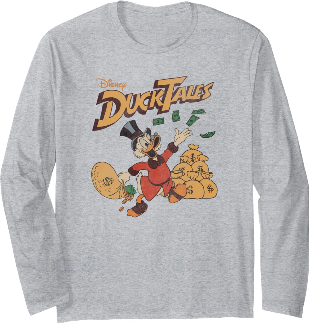 Disney Duck Tales Scrooge McDuck Money Bags Langarmshirt