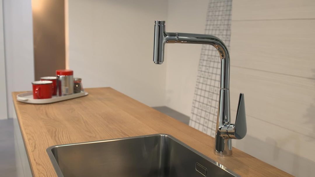 hansgrohe Talis Select S Einhebel-Küchenarmatur (Komfort-Höhe 300mm mit ausziehbarem Auslauf) Chrom