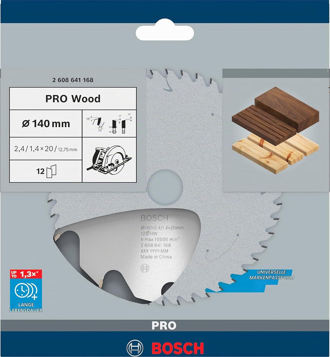 Bosch Accessories Professional Kreissägeblatt Optiline Wood (für Holz, 140 x 20 x 2,4 mm, 12 Zähne,