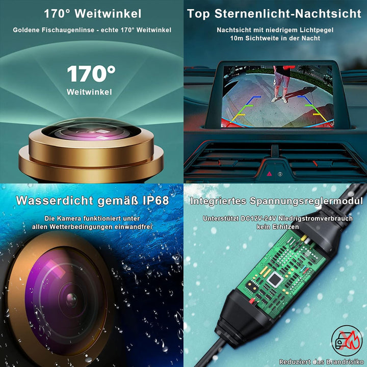 HD Rückfahrkamera, GreenAuto AHD 720P Rückfahrkamera für Auto, SUV, Wohnmobil, Anhänger, Wohnwagen,
