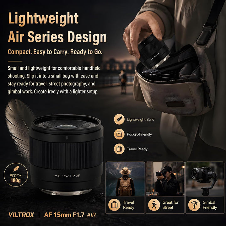 VILTROX 15mm F1.7 XF Mount Objektiv für Fuji XF Mount Kameras Objektive APS-C STM Autofokus Lenses W