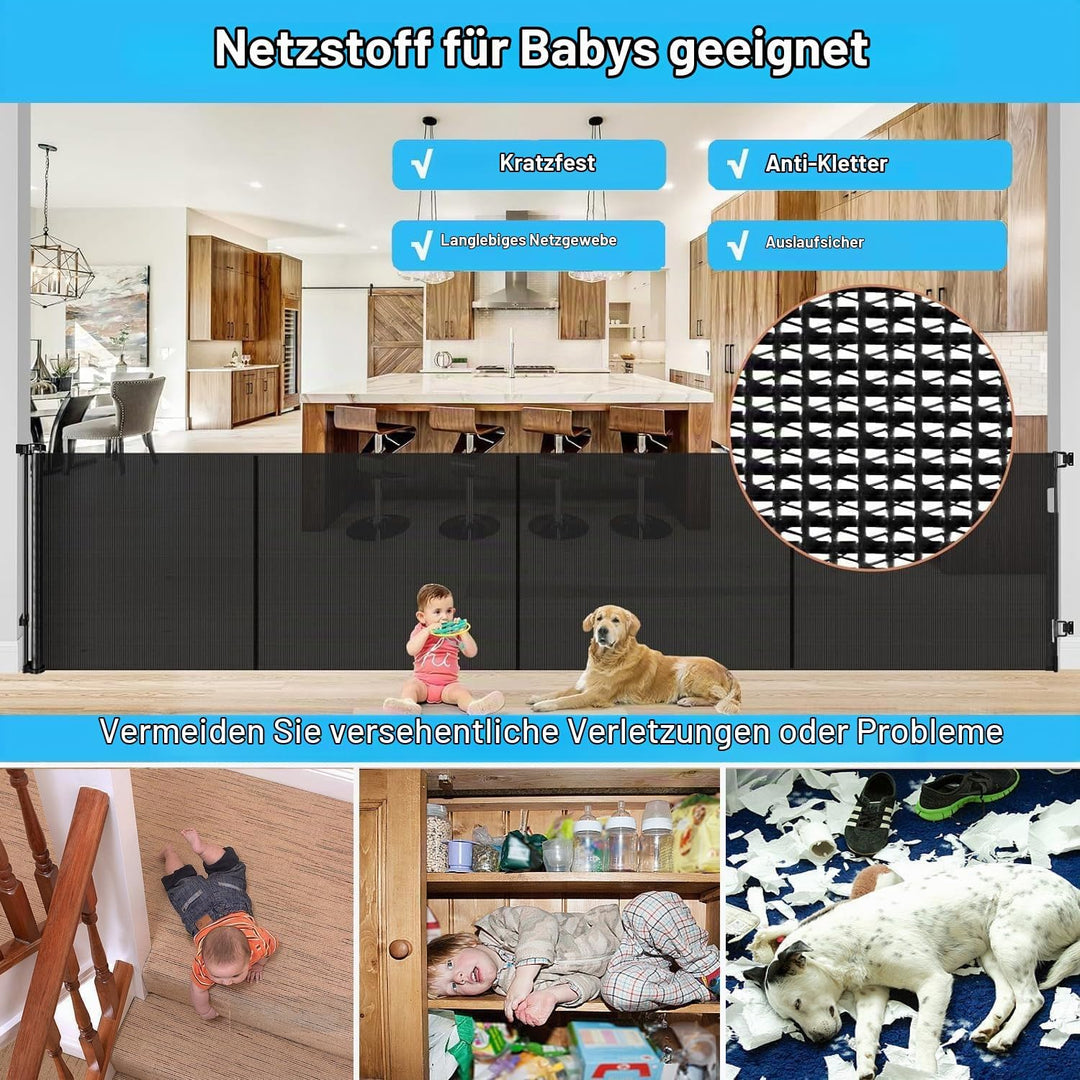 Treppenschutzgitter Ausziehbares Extrabreit Türschutzgitter für Babys, Babygitter &amp; Hundegitter,Ausz