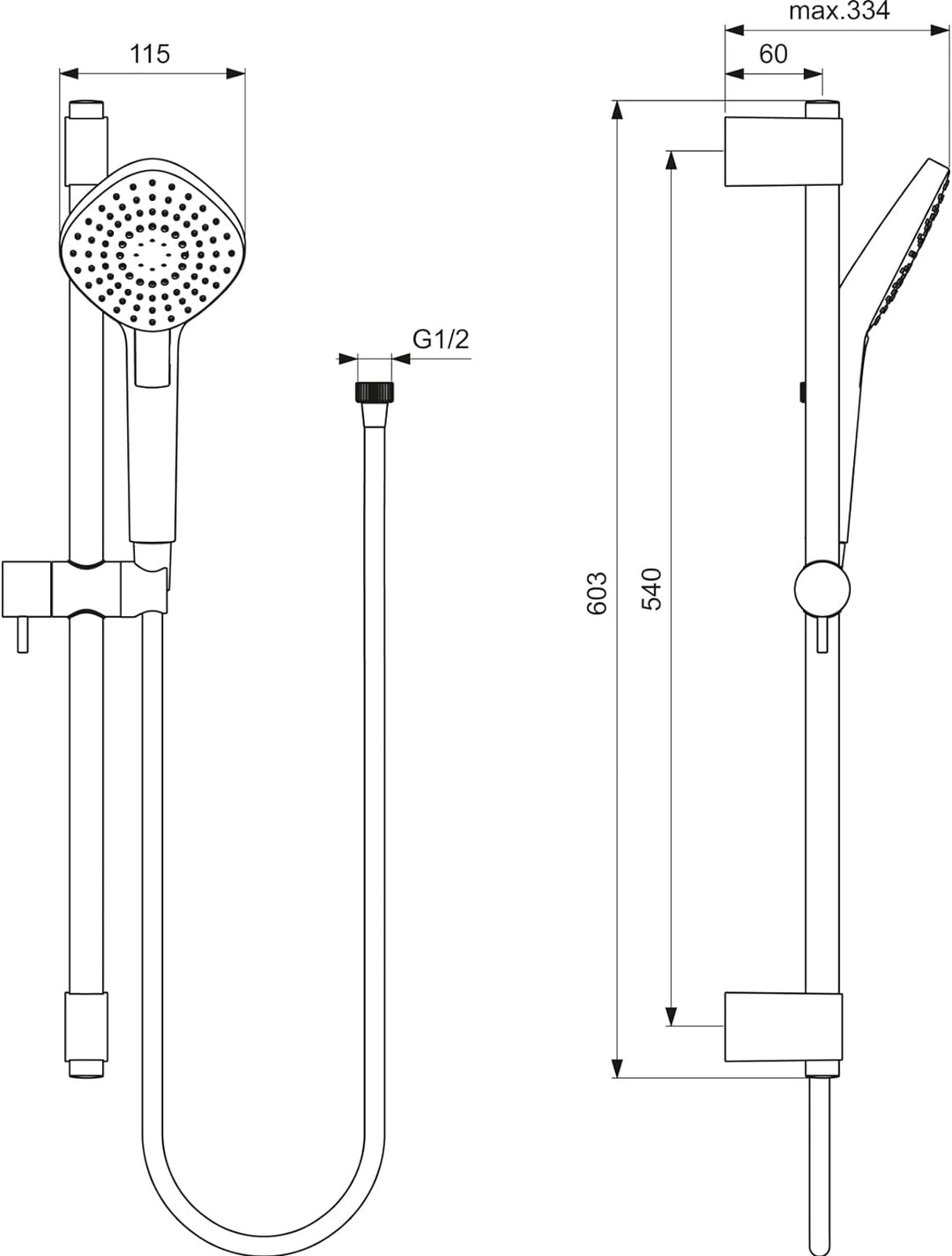 Ideal Standard B2234AA Idealrain Evo Brausekombination Aufputz Diamond S3 / Navigo-Umschaltung