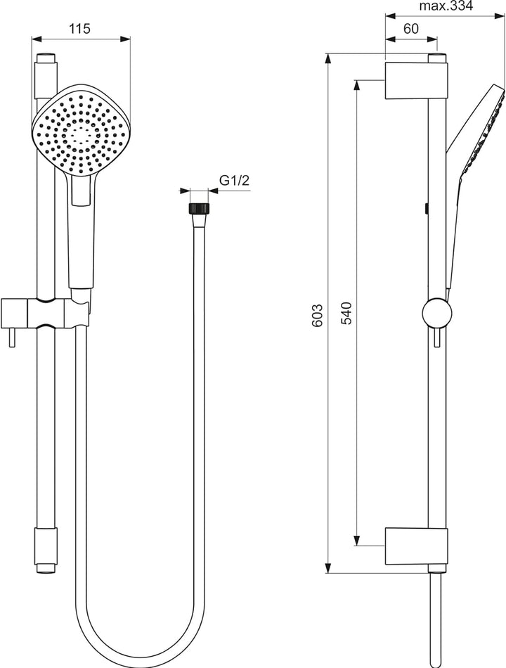 Ideal Standard B2234AA Idealrain Evo Brausekombination Aufputz Diamond S3 / Navigo-Umschaltung