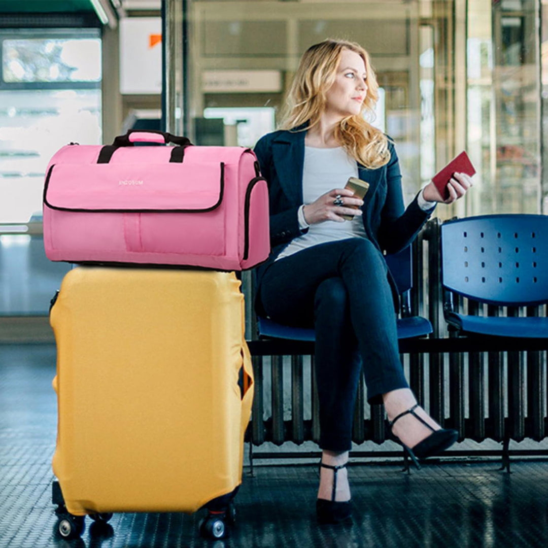 Kleidersack Anzughülle Reisetasche Damen, Reisetasche Handgepäck mit Abnehmbarer Schultergurt & Schu