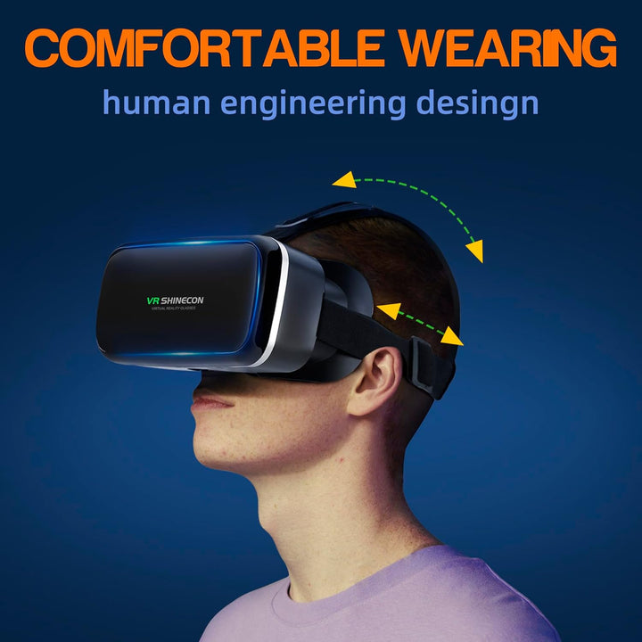 FIYAPOO VR Brille 3D Virtual Reality Brille für realistische Spiele & Filme Leicht und bequem, kompa