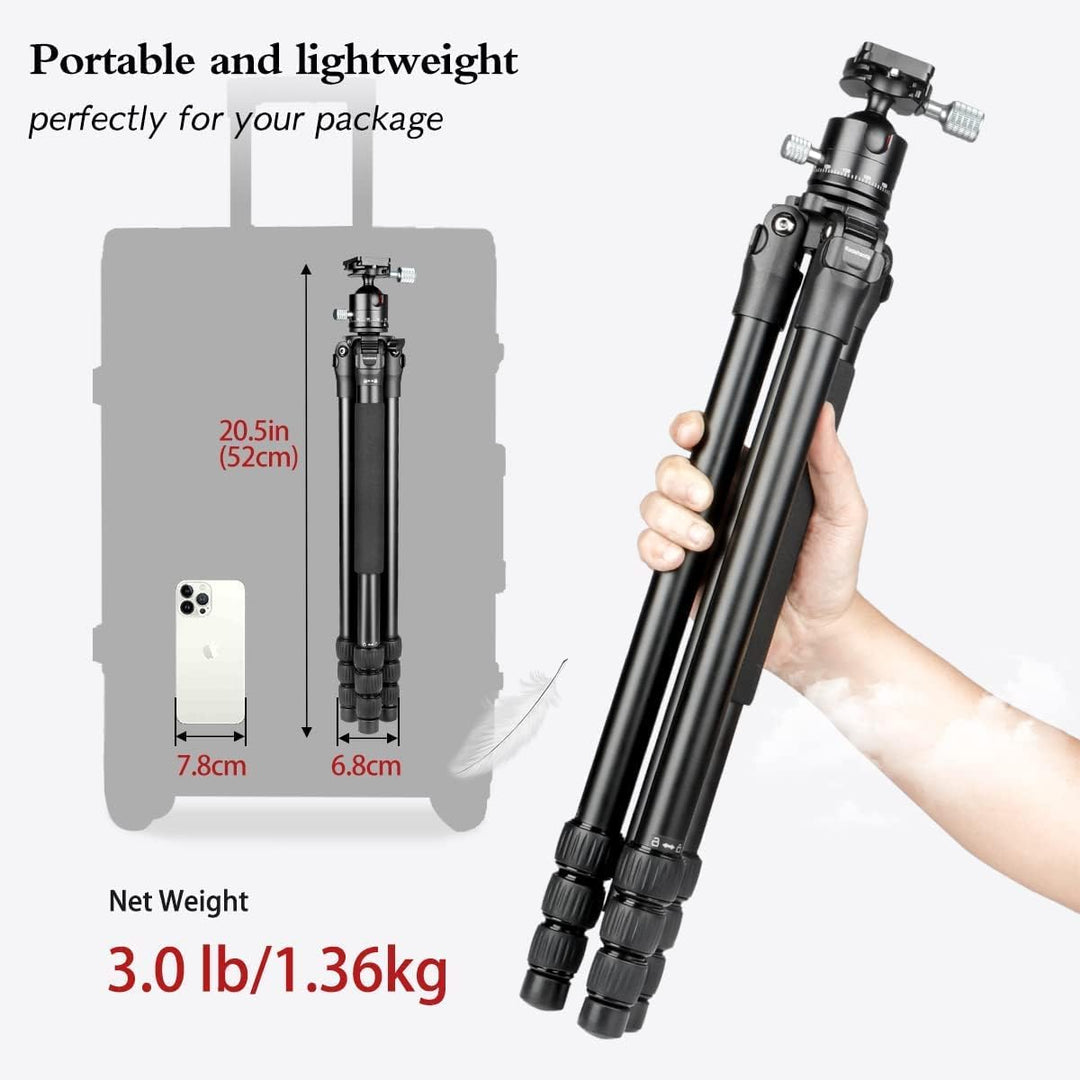 Koolehaoda Kamerastativ 158 cm / 1,36 kg, Kompaktes Leichtes Reisestativ, Einbeinstativ mit 36mm Low
