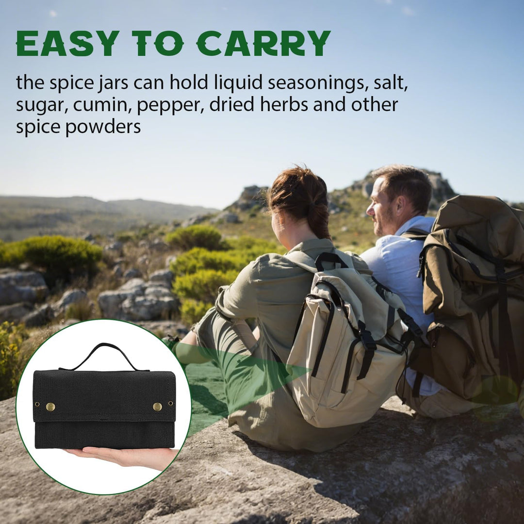 Tissting Gewürzgläser Set, 10 Pcs Gewürzstreuer Camping Outdoor Gewürztasche Camping Gewürze Set Tra