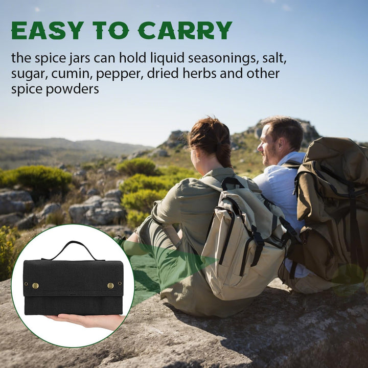 Tissting Gewürzgläser Set, 10 Pcs Gewürzstreuer Camping Outdoor Gewürztasche Camping Gewürze Set Tra