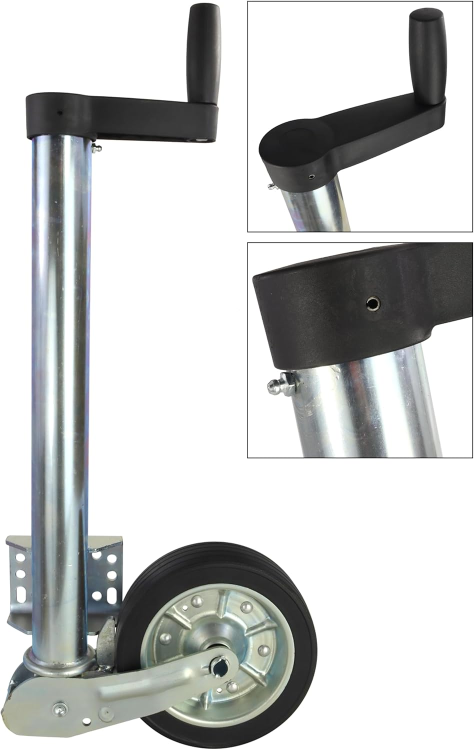 Automatik Stützrad Schwerlast mit Rangiergriff 500kg extra lang PKW Anhänger Trailer Rad 225x65mm