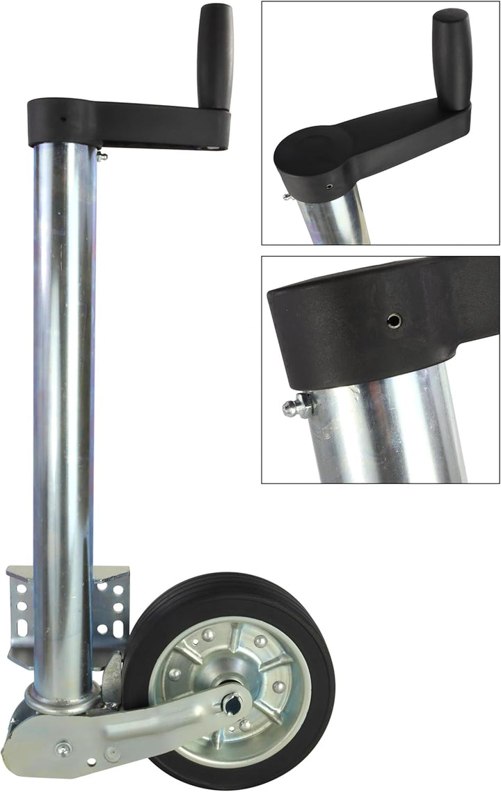 Automatik Stützrad Schwerlast mit Rangiergriff 500kg extra lang PKW Anhänger Trailer Rad 225x65mm