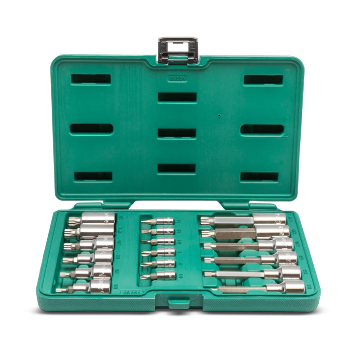 SATA ST09051SJ Bit Steckschlüssel, Stecknuss Satz 1/4"/6,35 mm und 1/2"/ 12,7 mm, Schlitz und Kreuzs