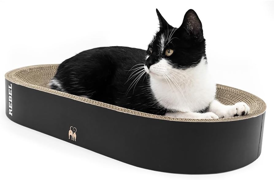 Petrebels Kratzpappe Oliver 61, Katzen Kratzbrett aus sehr stabilem Karton, Kratzkarton 63 x 35 x 10