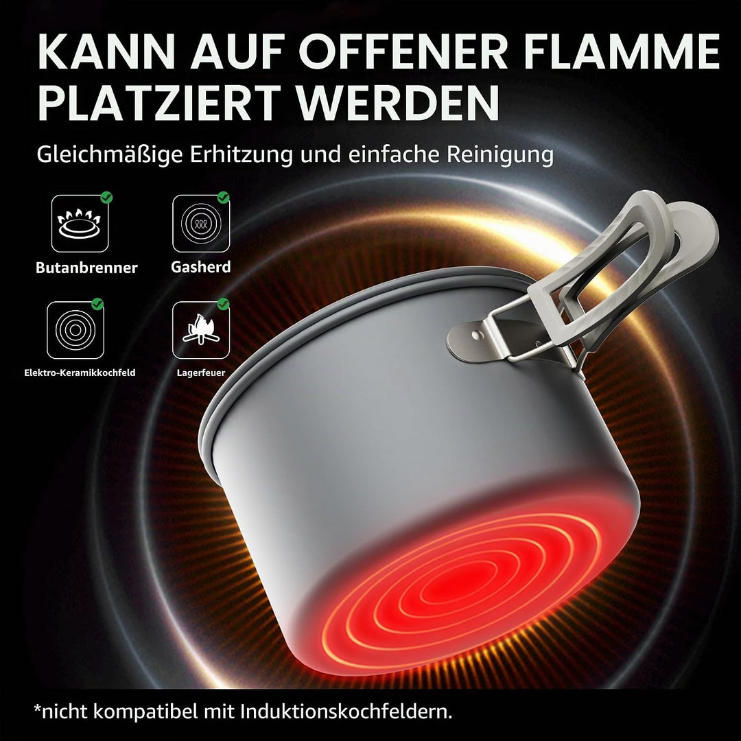 Naturehike Camping Topfset Geschirr Kochgeschirr Set Kochtopf für 2-7 Personen Zum Camping Outdoor W