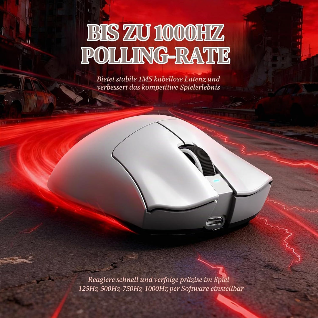 MAMBASNAKE x Attack Shark V3PRO Kabellose Gaming-Maus mit Magnetischer Ladestation, PAW3311-Sensor,