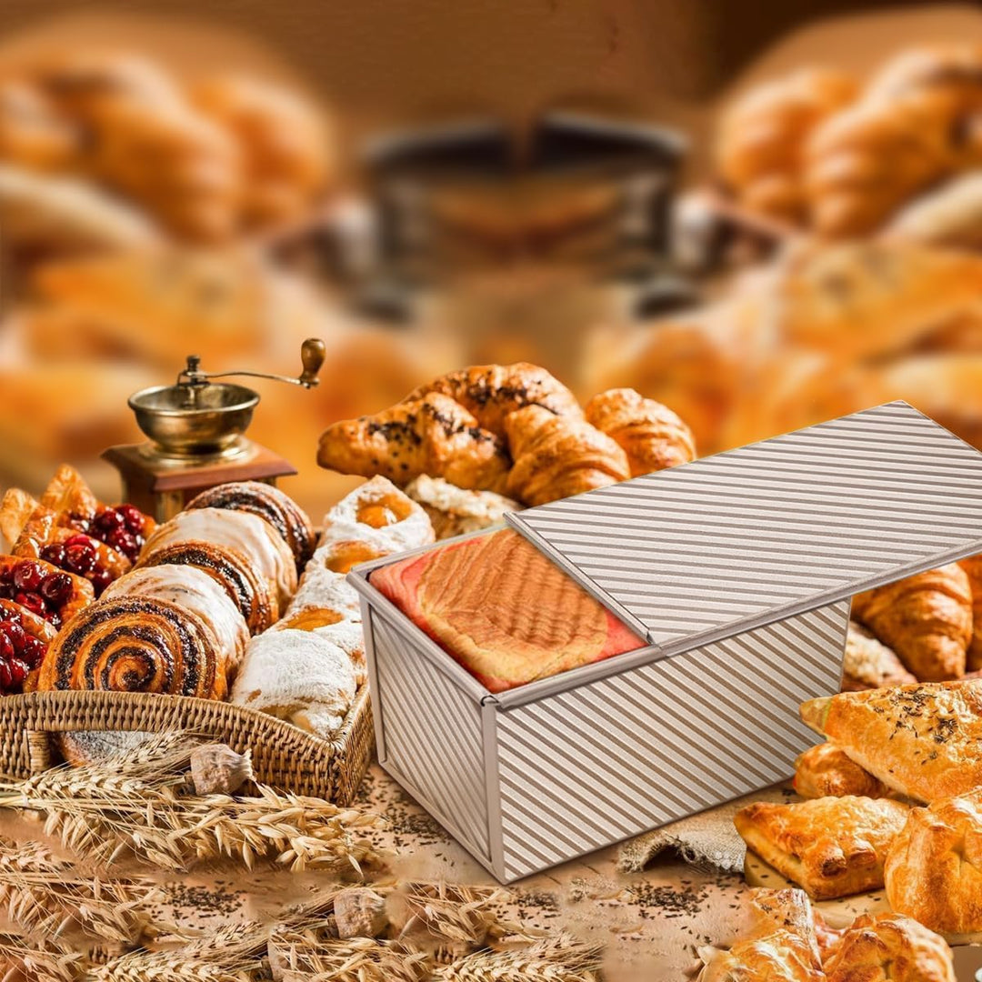 Brotbackform mit Deckel 1000g Teig Toastbrot Backform 35x14x12cm Kastenform Brot Backen Toastbrotfor