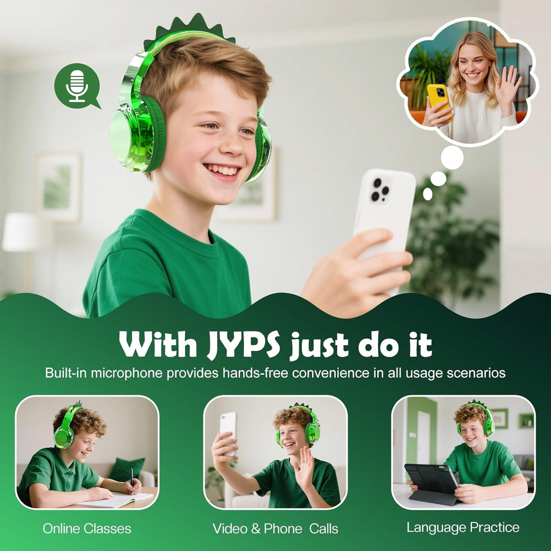 JYPS Bluetooth Kopfhörer Kinder, Metallisch Kabellose Kopfhörer Kinder Over Ear mit 74/85dBA Lautstä